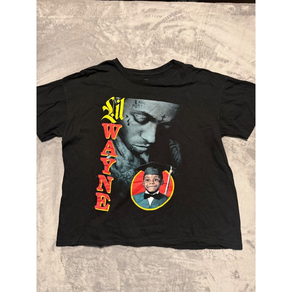 Lil Wayne Graphic T-Shirt Mens Small Black Short Sleeve Hip Hop Rap Tee